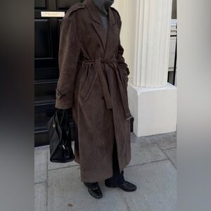 Source Unknown Brown Trench Coat ONE SIZE ZARA
